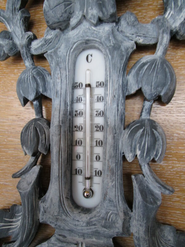 Baromètre-Thermomètre Bois Sculpté Fin XIX Ème – Image 3