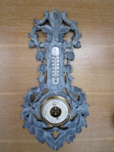 Baromètre-Thermomètre Bois Sculpté Fin XIX Ème